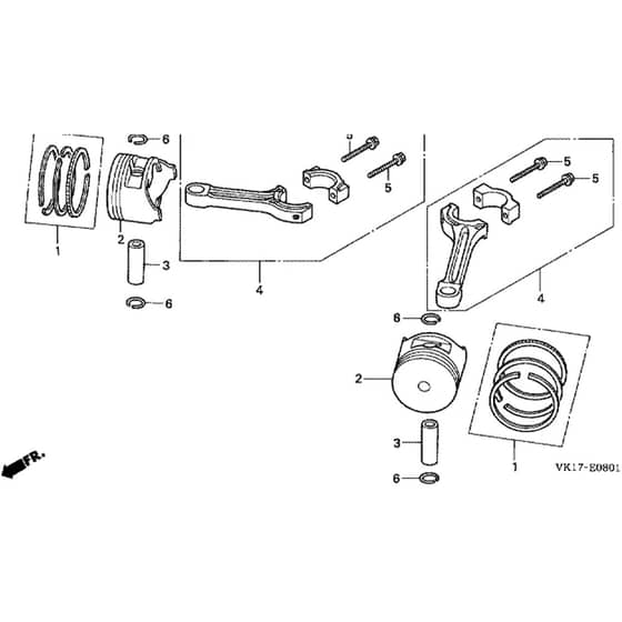 Honda HF2620K1-HTEA -  Piston Diagram