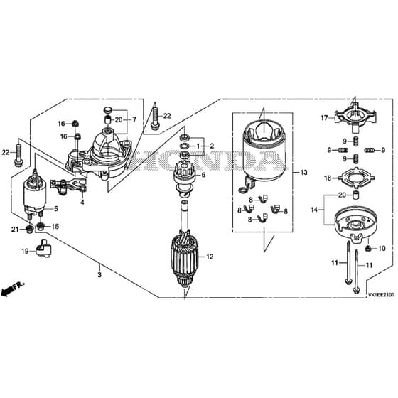 Honda HF2622-HME -  Starter Motor Diagram
