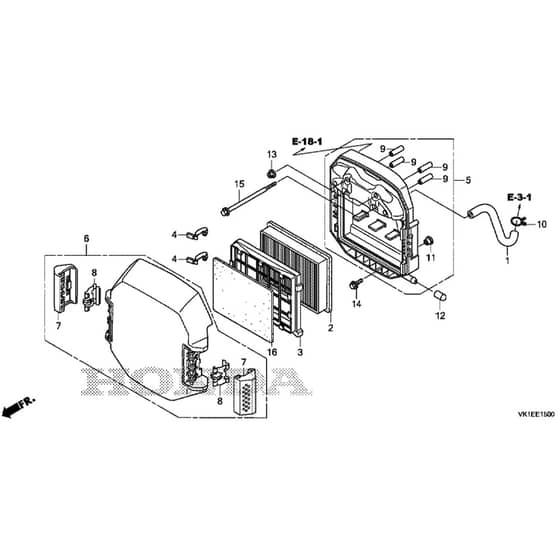 Honda HF2622-HMF -  Air Cleaner Diagram