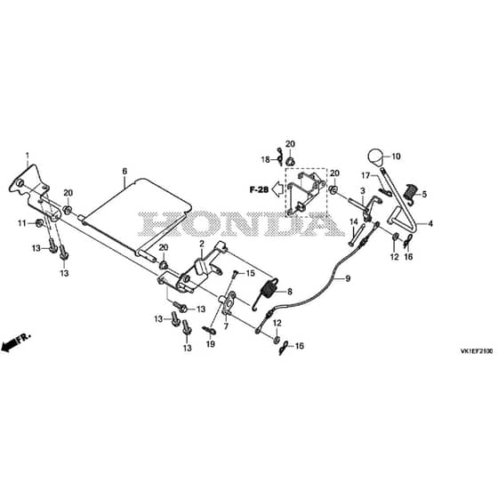 Honda HF2622-HMF -  Change Lever Diagram