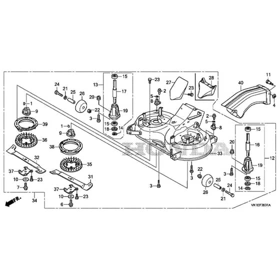 Honda HF2622-HMF -  Cutting Housing Diagram