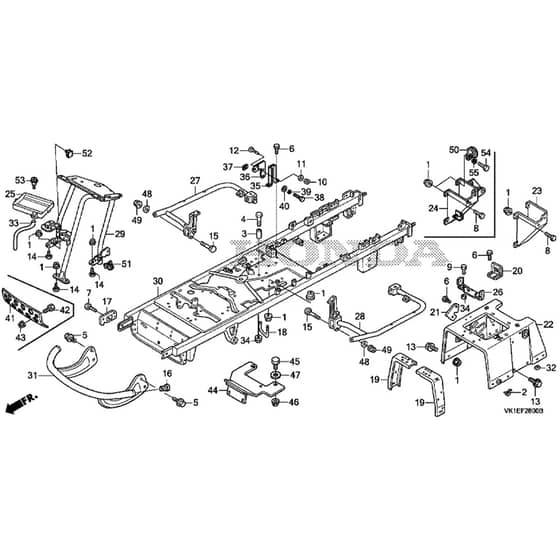 Honda HF2622-HMF -  Frame Diagram
