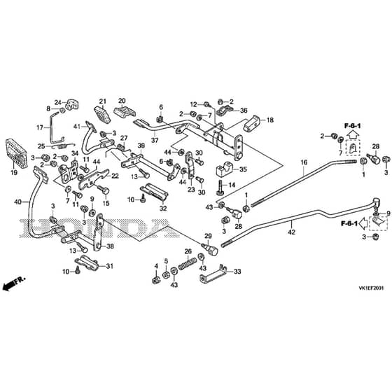 Honda HF2622-HTE -  Lever Diagram