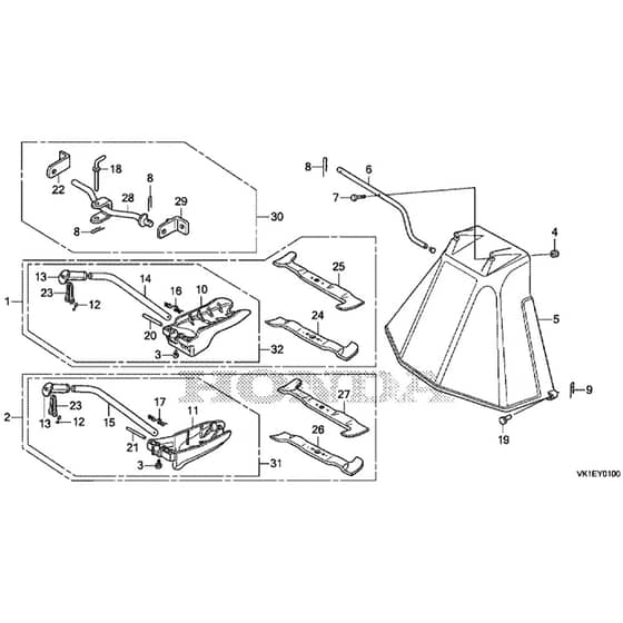 Honda HF2622-HTE -  Mulching Kit, Deflector Diagram