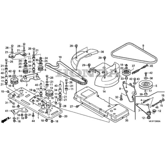 Honda HF2622K1-HME -  Blades Control Belt Diagram