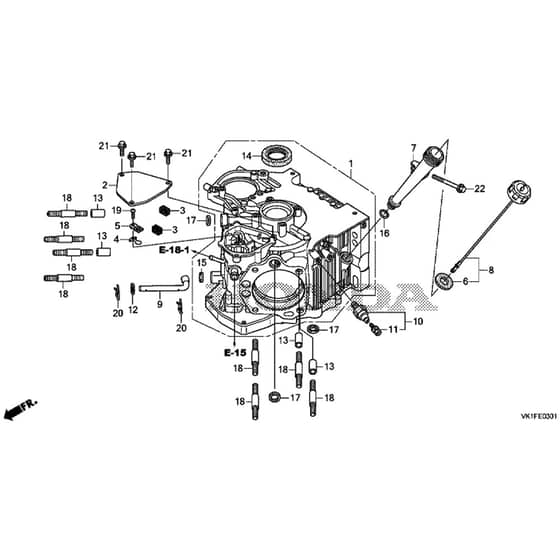 Honda HF2622K1-HME -  Crankcase Diagram
