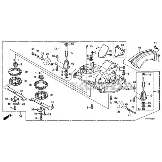 Honda HF2622K1-HME -  Cutting Housing Diagram