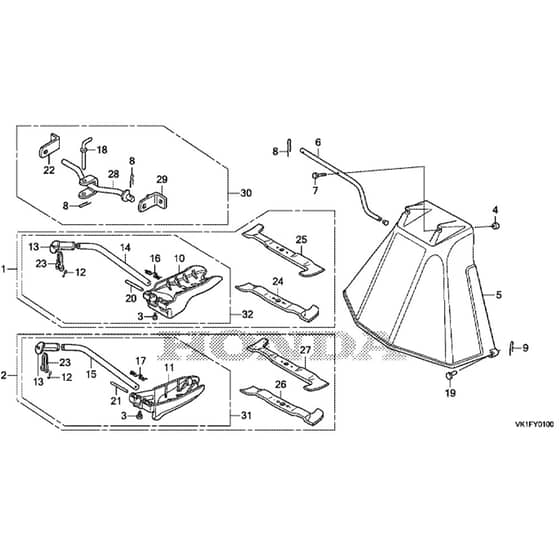 Honda HF2622K1-HME -  Mulching Kit, Deflector Diagram