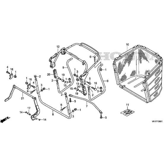 Honda HF2622K1-HTE -  Grass Bag Diagram