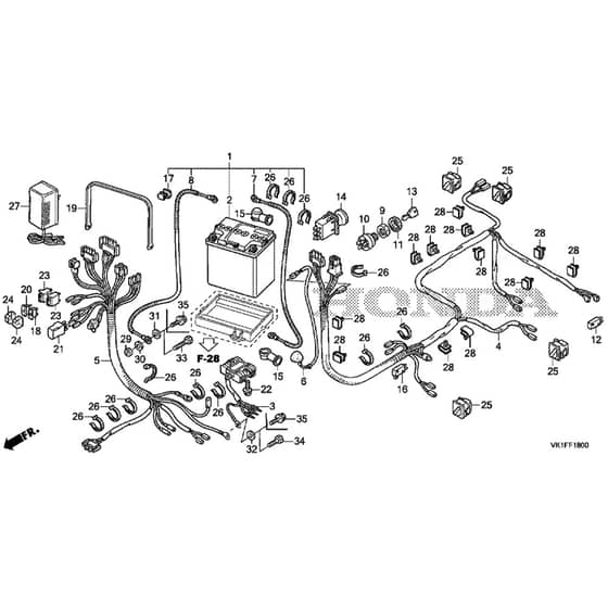 Honda HF2622K1-HTE -  Harness Diagram