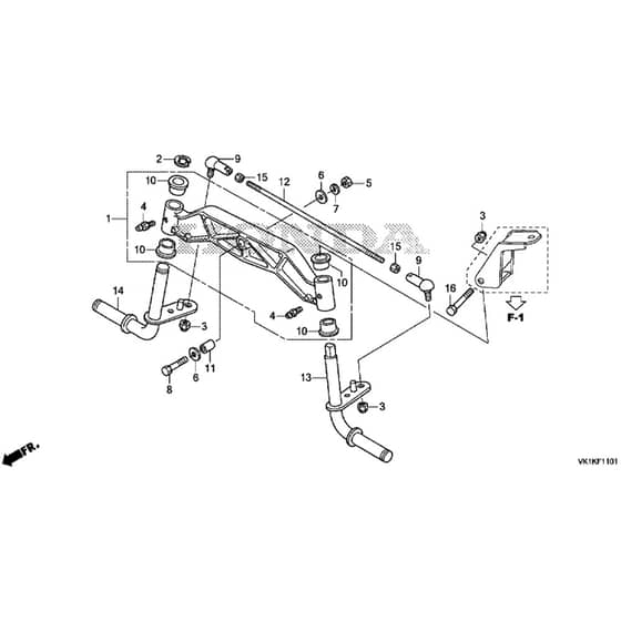Honda HF2625-HMEH -  Front Axle Diagram