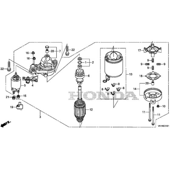 Honda HF2625-HMEH -  Starter Motor Diagram