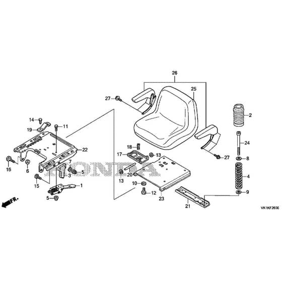 Honda HF2625-HTEH -  Seat Diagram