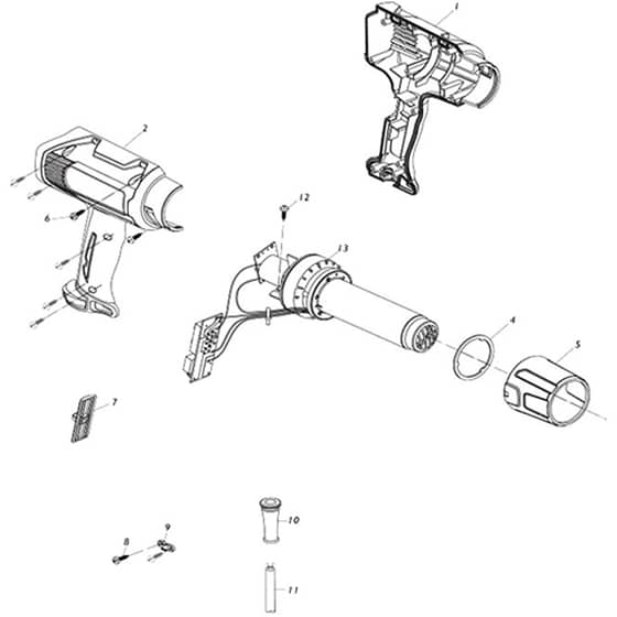 Makita HG5030 - Heat Gun - Power Tool Diagram