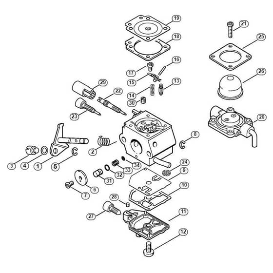 Genuine Stihl HL75 K / G - Carburetor C1Q-S63 (15.2003)