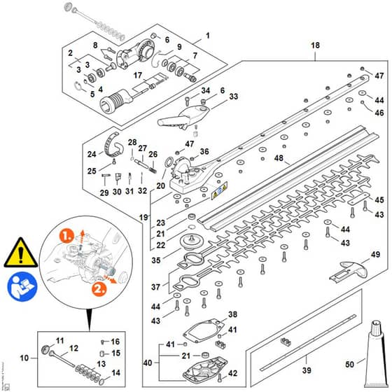 Stihl HLA135 - Angle Drive, Adjustable Thru 145°, 500 Mm - Parts Diagram