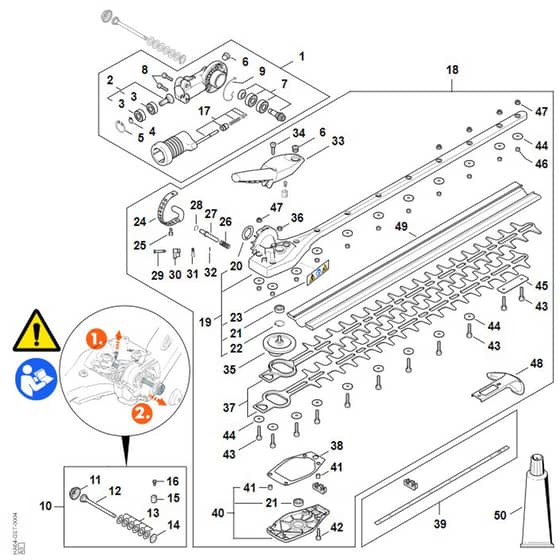 Stihl HLA135 - Angle Drive, Adjustable Thru 145°, 600 Mm - Parts Diagram