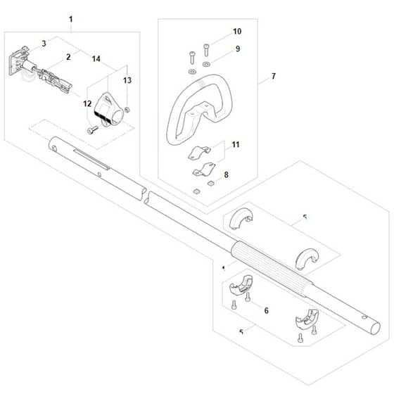 Stihl HLA66 - Drive Tube Assembly, Loop Handle - Parts Diagram