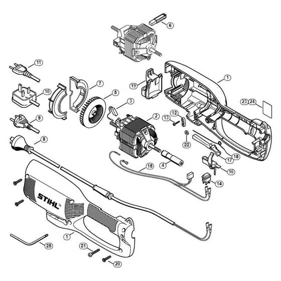 Genuine Stihl HLE71 / A - Housing, Electric motor