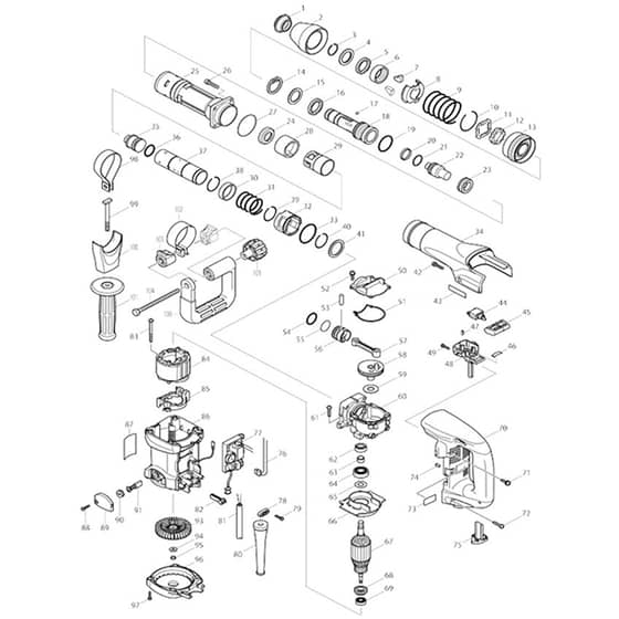 Makita HM0860C - Demolition Hammer - Power Tool Diagram