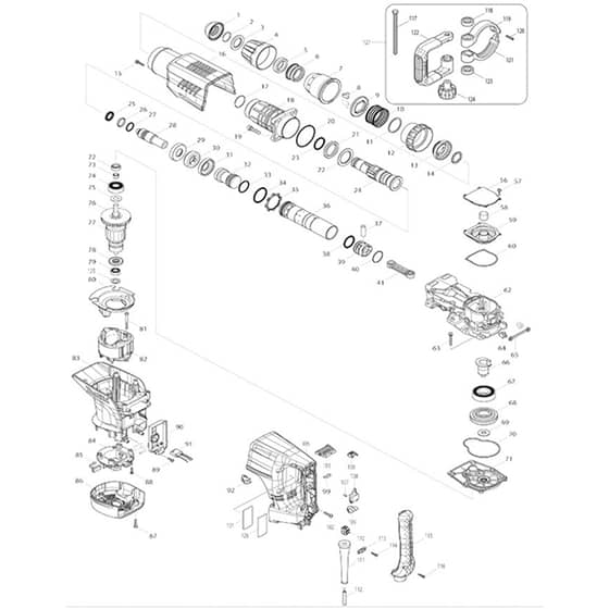 Makita HM1205C - Demolition Hammer - Power Tool Diagram