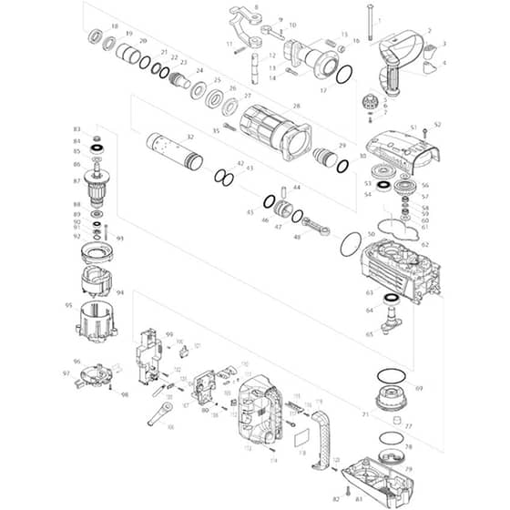 Makita HM1307CB - Electric Breaker - Power Tool Diagram