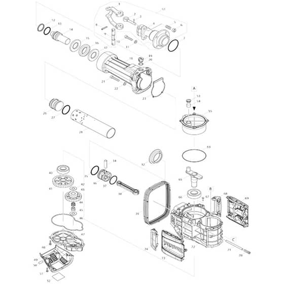 Makita HM1802 - Electric Breaker - Power Tool 01 Diagram