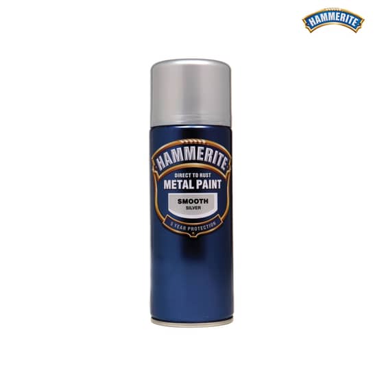 Hammerite Direct to Rust Smooth Finish Aerosol Silver 400ml - 5084785