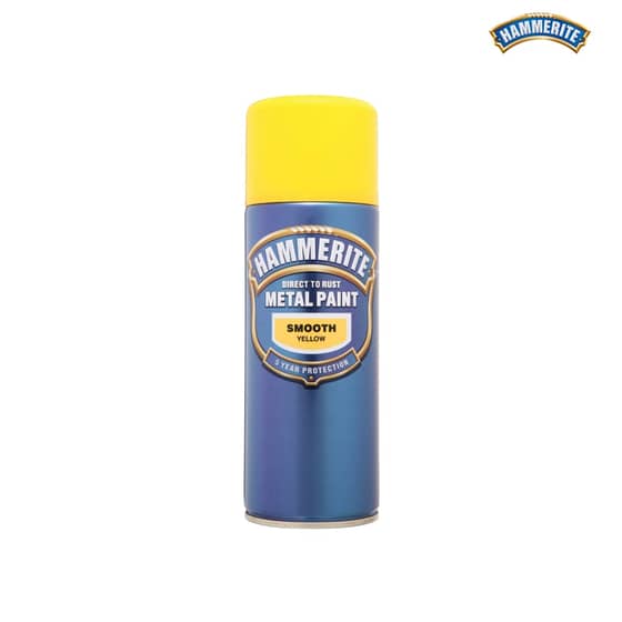 Hammerite Direct to Rust Smooth Finish Aerosol Yellow 400ml - 5092968