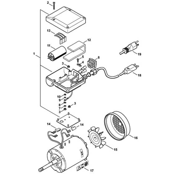 Stihl HOS - Electric Motor 120V-60Hz - Parts Diagram