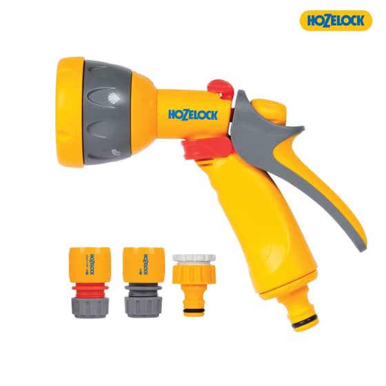Hozelock 2347 Multi-Pattern Spray Gun Starter Set with Fittings - 2347P0000