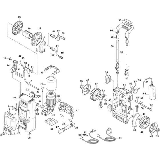 HPS 650 RG - 2018-2025 - 2C1502804/UKS - Stiga Pressure Washer High Pressure Cleaner Diagram
