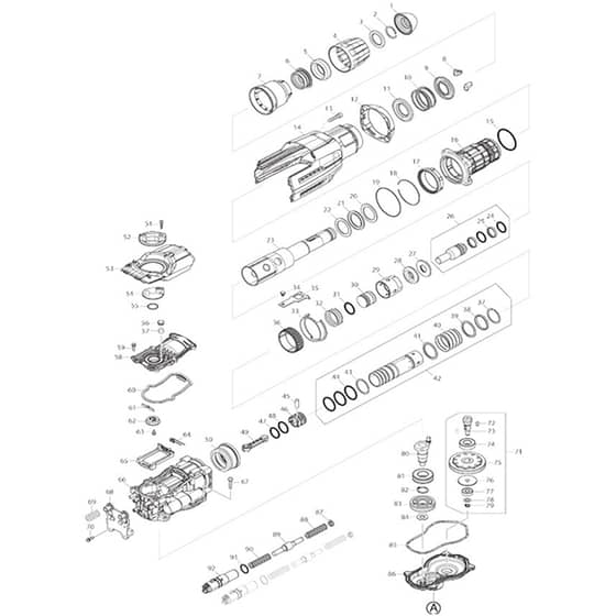 Makita HR005G - 40mm Cordless Rotary Hammer - Power Tool 01 Diagram
