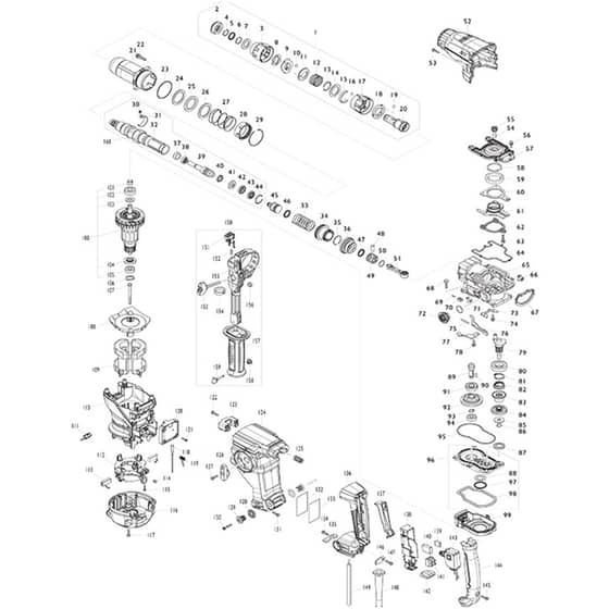 Makita HR3012FC - 30mm Combination Hammer - Power Tool Diagram