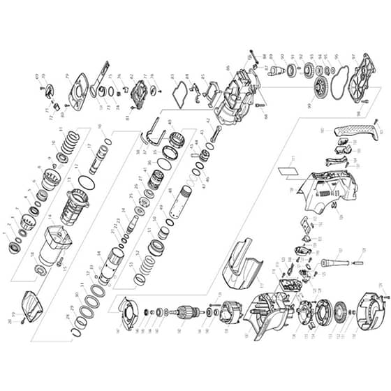 Makita HR5201C - Rotary Hammer 52mm - Power Tool Diagram