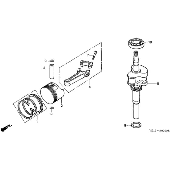 Honda HRB215 - SXC - MZBA 6000001-6099999 Crankshaft/Piston Diagram
