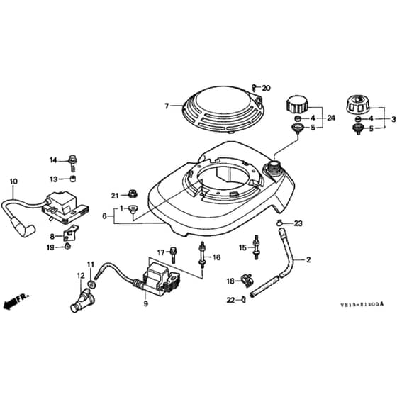 Honda HRB215K1 - PDC - MZBA 6100001-6199999 Fan Cover Diagram