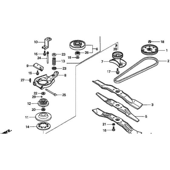 Honda HRB215K1 - SXC - MZBA 6100001-6199999 Rotary Blade Diagram