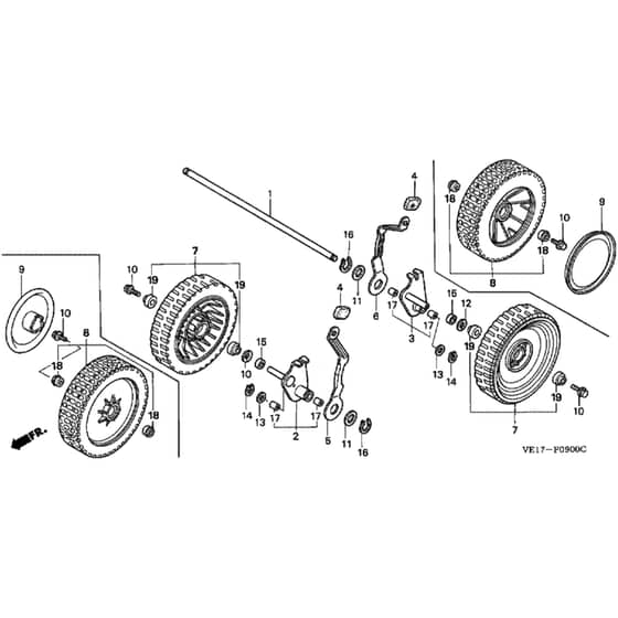 Honda HRB215K2 - PXC - MZBA 6200001-6299999 Rear Wheel Diagram