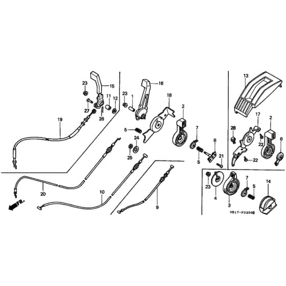 Honda HRB215K2 - PXC - MZBA 6200001-6299999 Throttle Lever Diagram