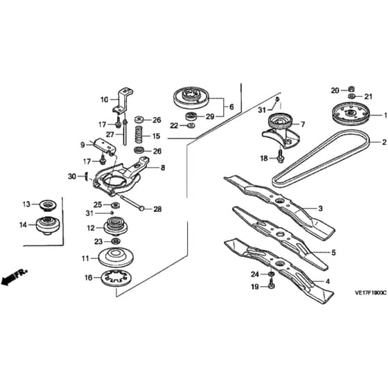 Honda HRB215K2 - SDC - MZBA 6200001-6299999 Rotary Blade Diagram