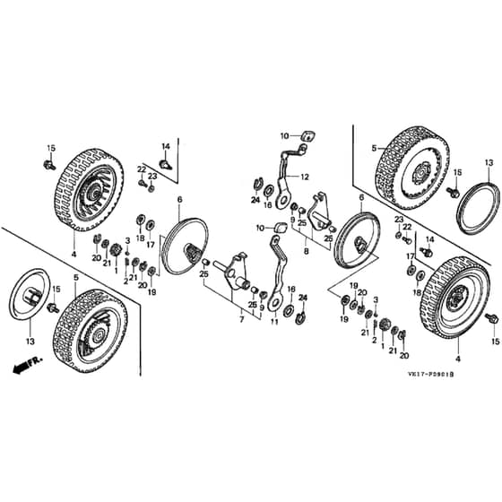 Honda HRB215K2 - SXC - MZBA 6200001-6299999 Rear Wheel Diagram