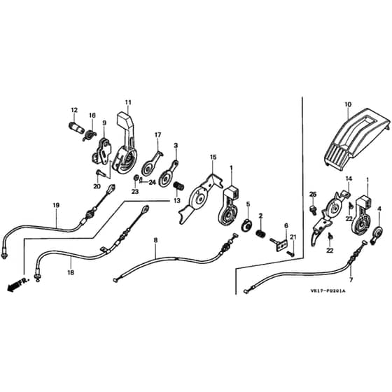 Honda HRB215K3 - HXC - MZBA 6300001-6370093 Throttle Lever Diagram