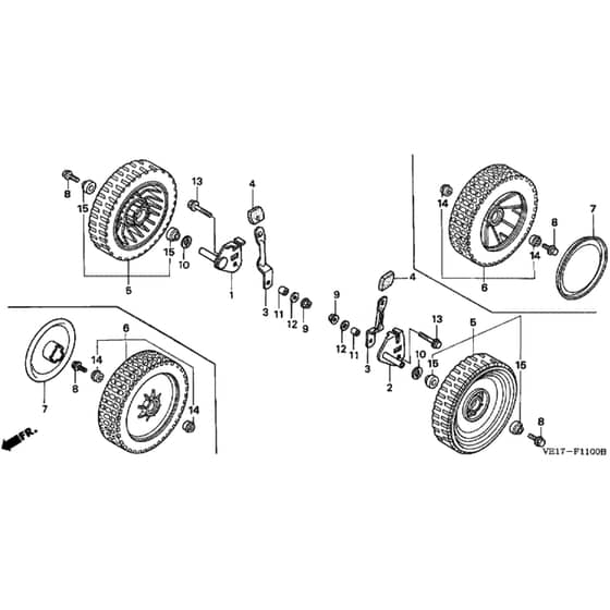 Honda HRB215K3 - PXC - MZBA 6300001-6399999 Front Wheel Diagram