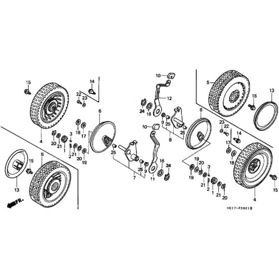 Honda HRB215K3 - SDC - MZBA 6300001-6399999 Rear Wheel Diagram