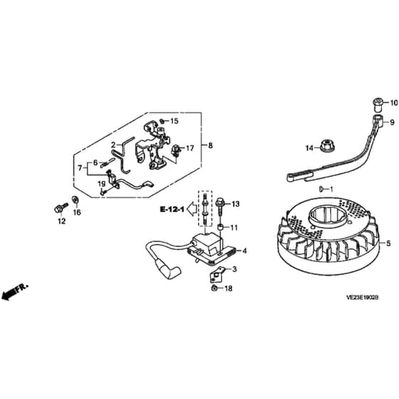 Honda HRB215K4 - PDC - MZBA 6400001-9999999 Flywheel Diagram