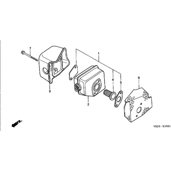 Honda HRB215K4 - PXC/A - MZBA 6400005-9999999 Muffler Diagram