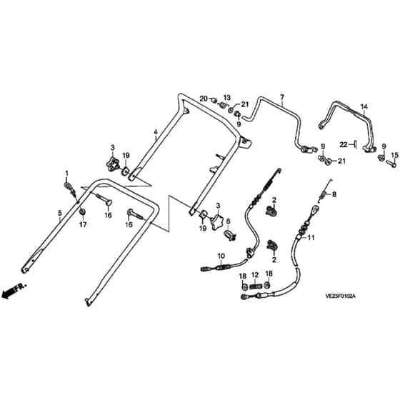 Honda HRB215K4 - SDC - MZBA 6400001-9999999 Handle Pipe Diagram