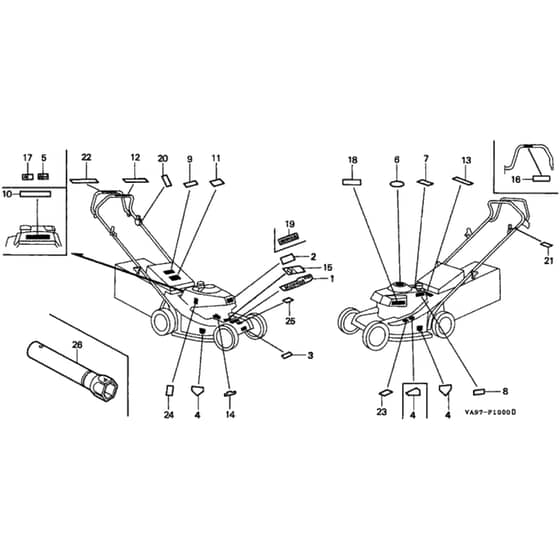 Honda HRB423 - PG - MZBC 8000001-8099999 Label Diagram