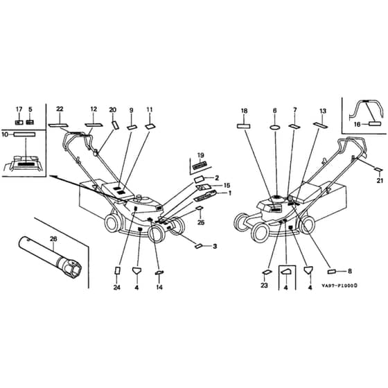 Honda HRB423 - QDE - MZBC 8000001-8099999 Label Diagram